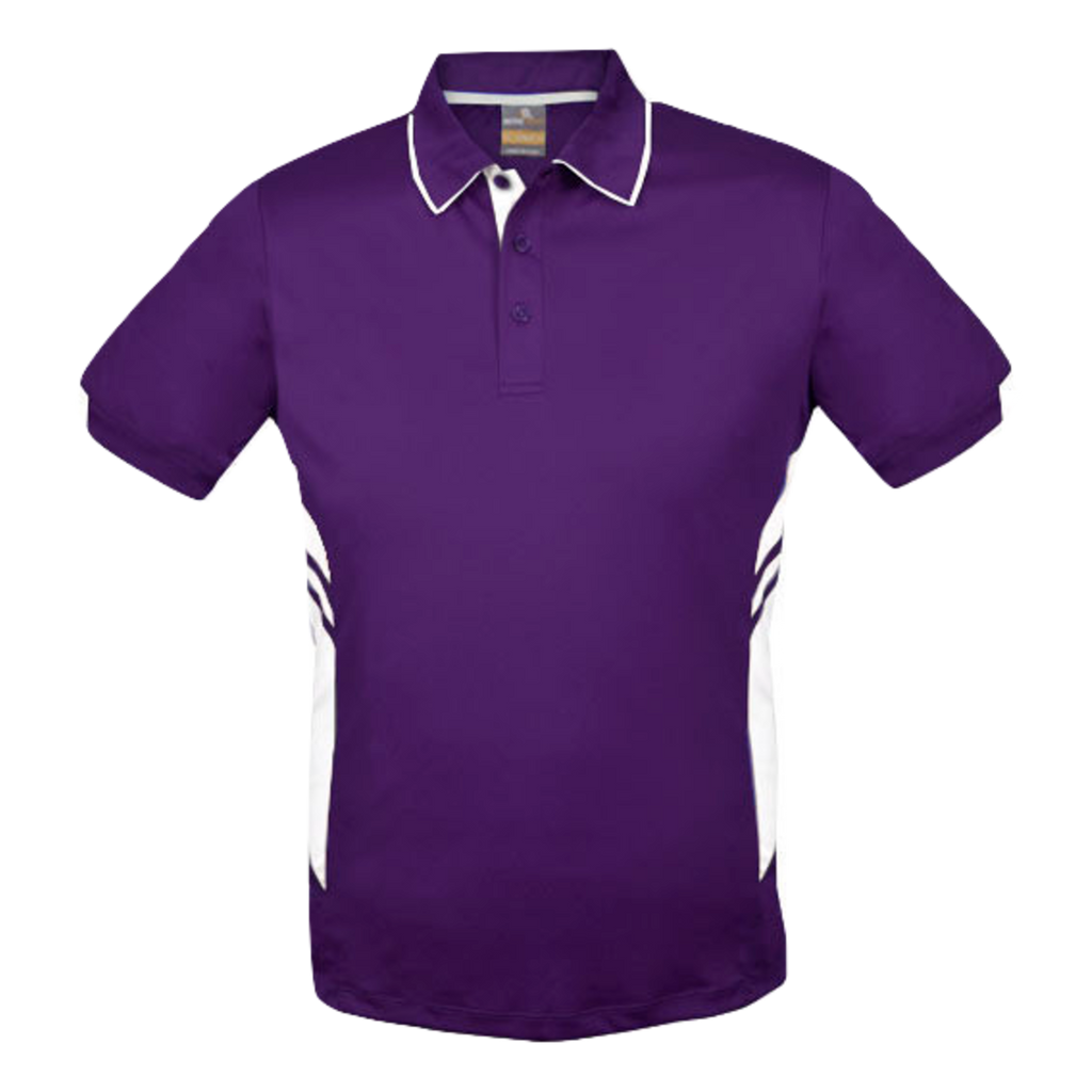 Mens Tasman Polo, Colour: Purple/White