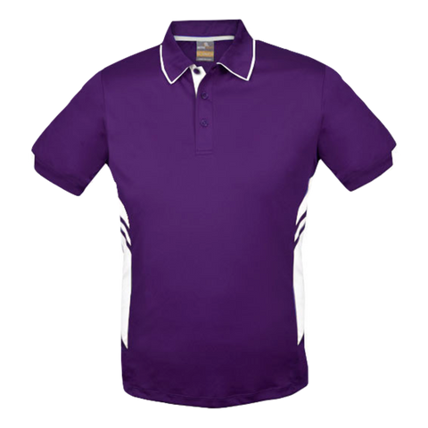 Image of Mens Tasman Polo, Colour: Purple/White