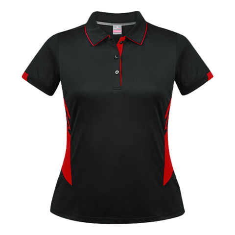 Womens Tasman Polo, Colour: Black/Red