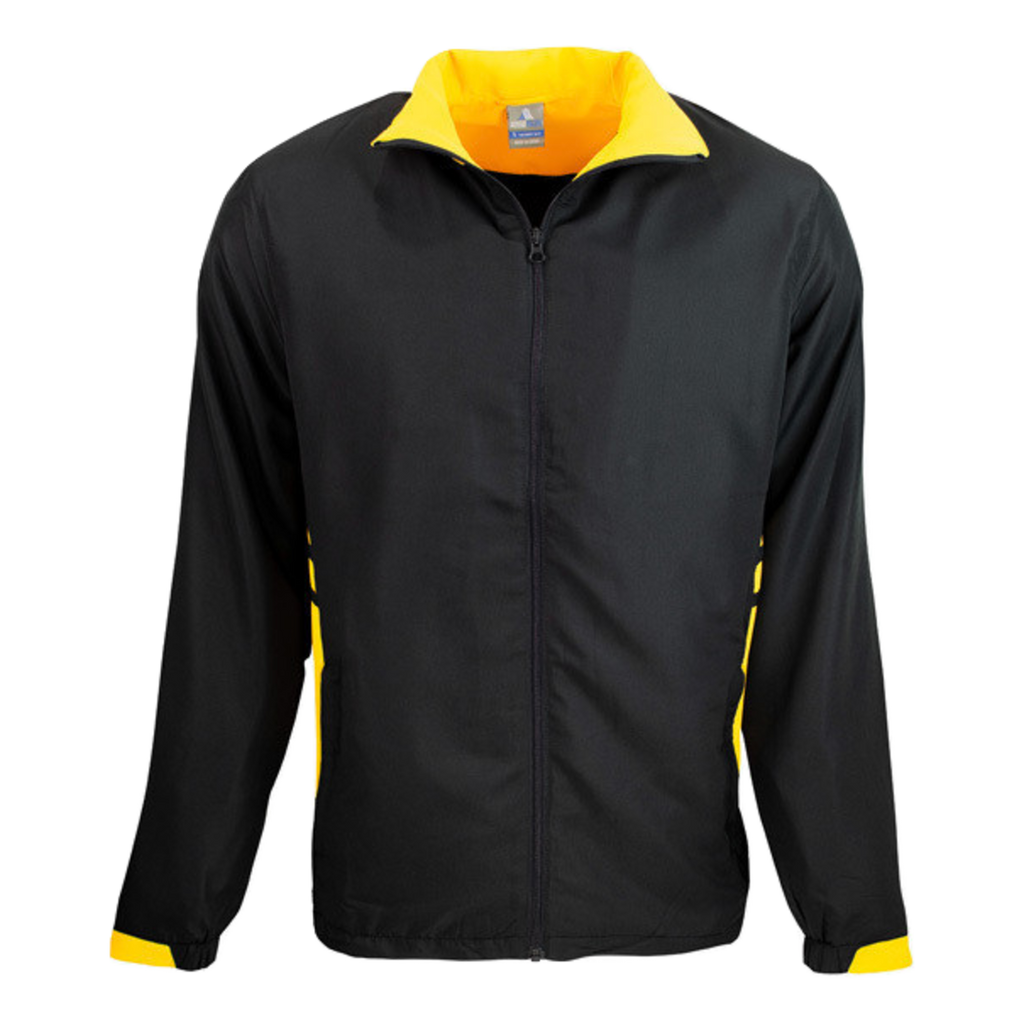Adults Tasman Track Jacket, Colour: Black/Gold