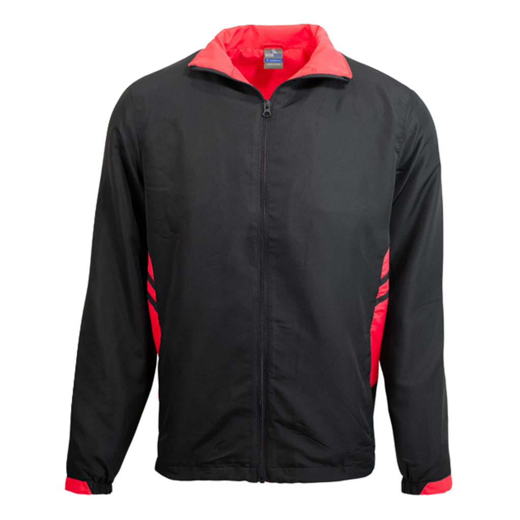 Kids Tasman Track Jacket, Colour: Black/Red