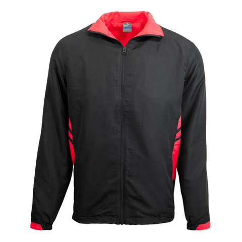 Kids Tasman Track Jacket, Colour: Black/Red