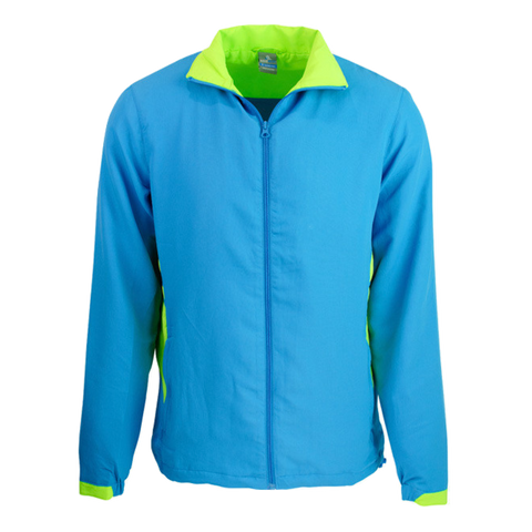 Image of Kids Tasman Track Jacket, Colour: Cyan/Neon Green
