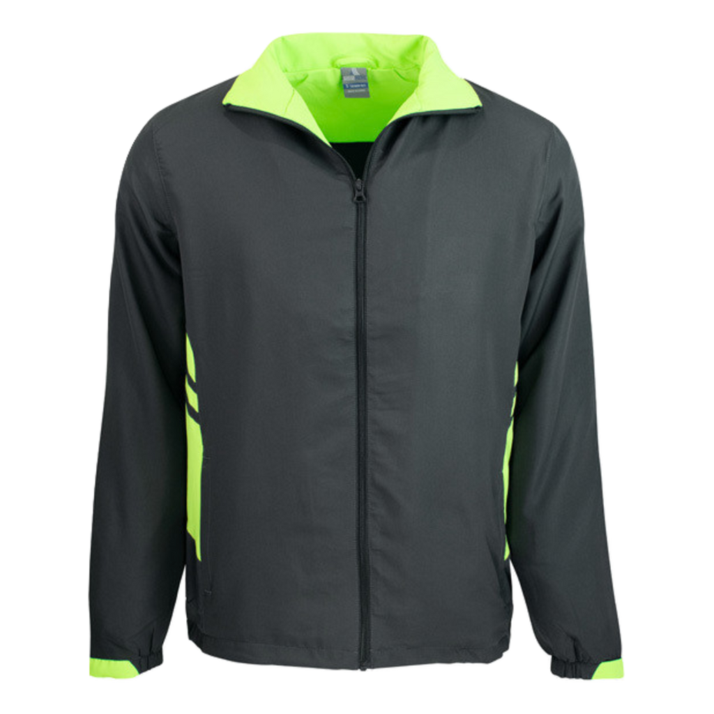 Adults Tasman Track Jacket, Colour: Slate/Neon Green