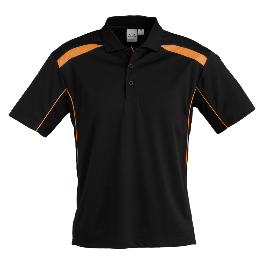 Mens United Polo, Colour: Black/Orange