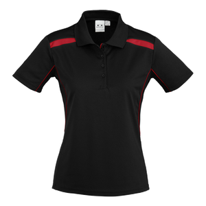 Womens United Polo, Colour: Black/Red